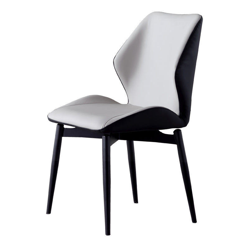 Contemporary Kitchen Dining Side Chair Wingback Parsons Chair with Carbon Steel Legs