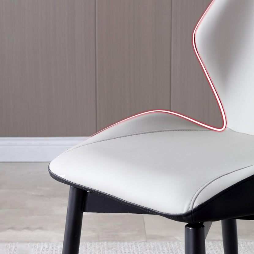 Contemporary Kitchen Dining Side Chair Wingback Parsons Chair with Carbon Steel Legs