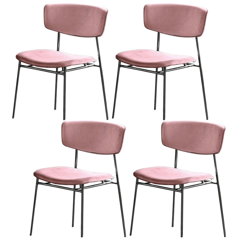 Chaise latérale de restaurant contemporaine en cuir, chaise de salle à manger ouverte de couleur foncée