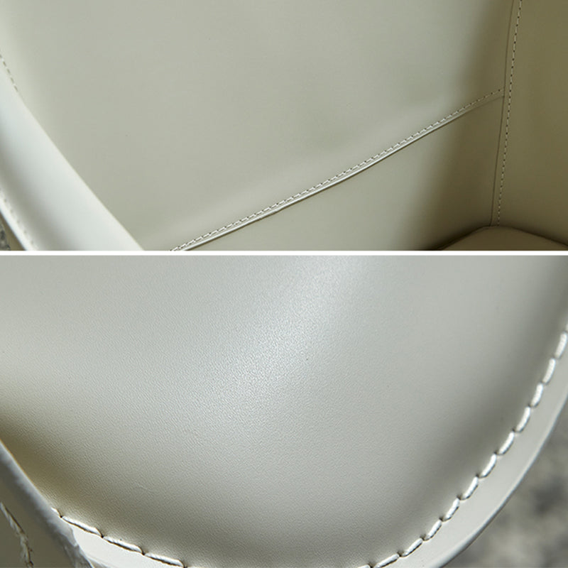 Fauteuil de salle à manger de cuisine minimaliste, fauteuil de salle à manger en cuir PU à dossier solide