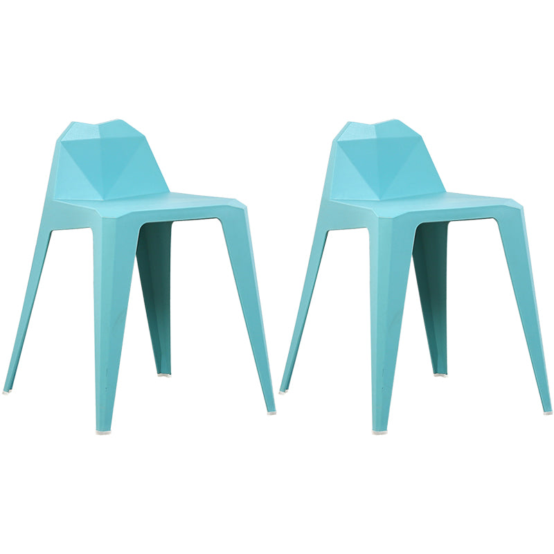 Chaise de salle à manger contemporaine à dossier solide, chaise de cuisine en plastique