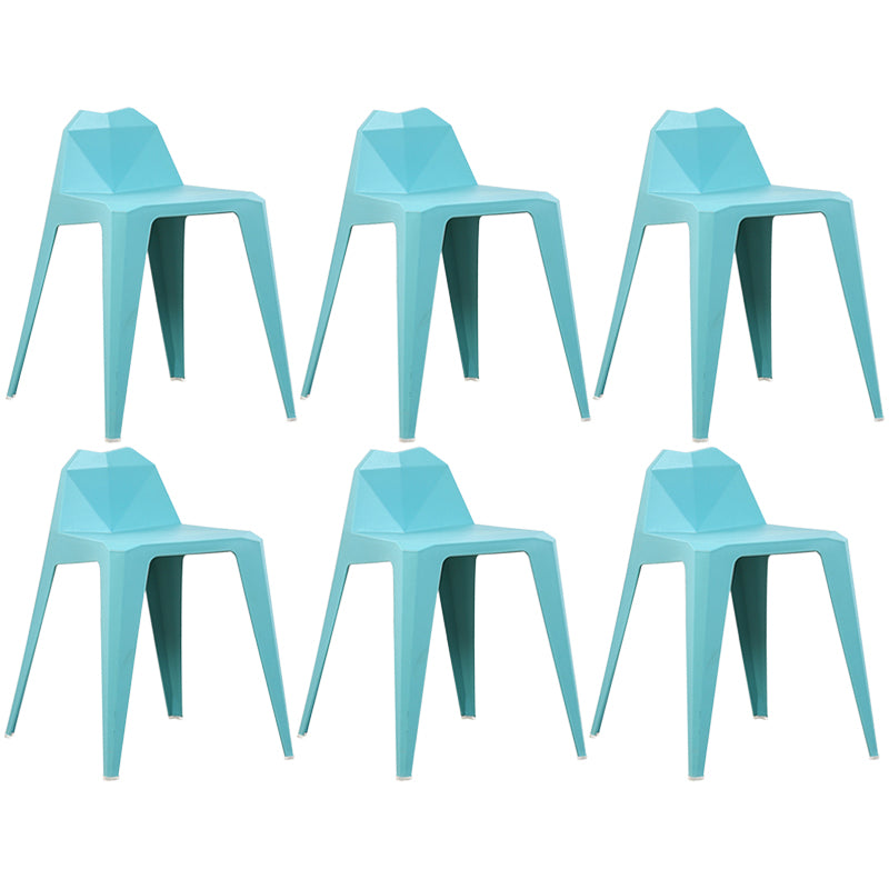 Chaise de salle à manger contemporaine à dossier solide, chaise de cuisine en plastique