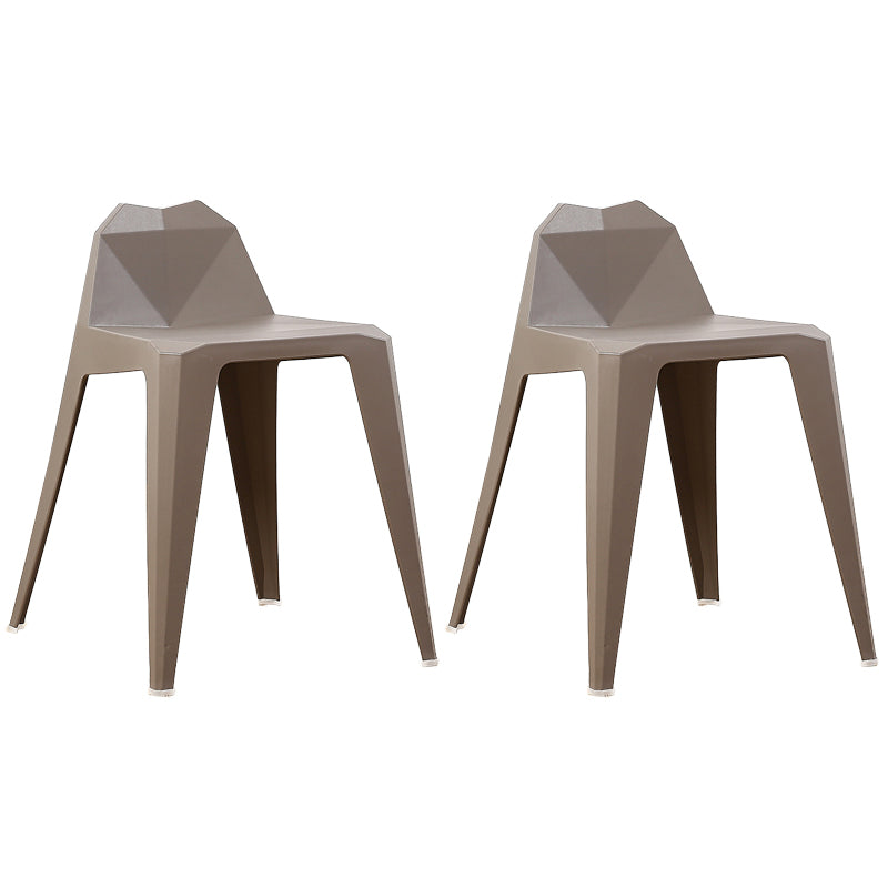 Chaise de salle à manger contemporaine à dossier solide, chaise de cuisine en plastique