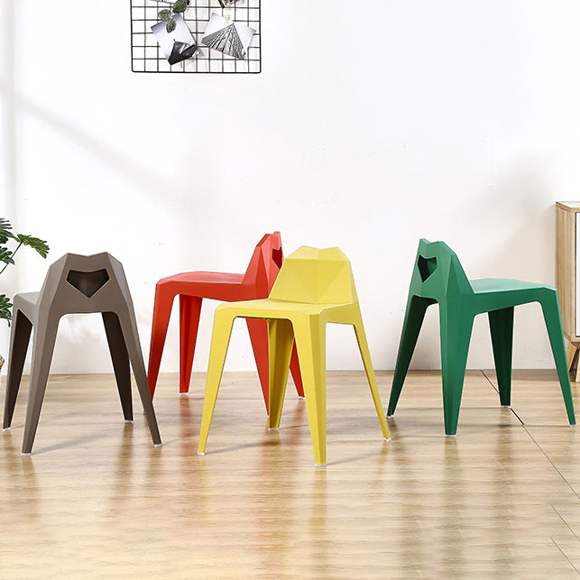 Chaise de salle à manger contemporaine à dossier solide, chaise de cuisine en plastique