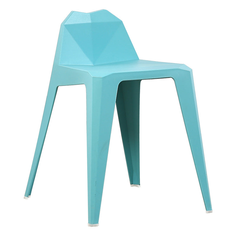 Chaise de salle à manger contemporaine à dossier solide, chaise de cuisine en plastique