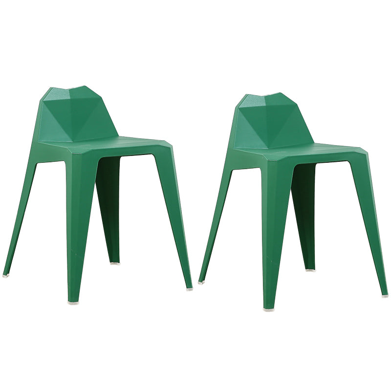 Chaise de salle à manger contemporaine à dossier solide, chaise de cuisine en plastique