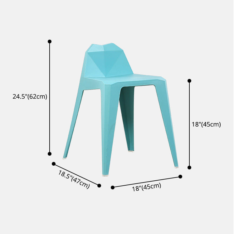 Chaise de salle à manger contemporaine à dossier solide, chaise de cuisine en plastique