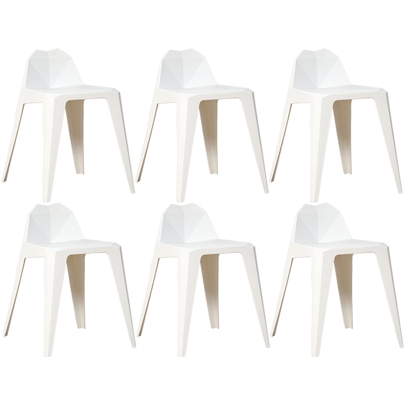 Chaise de salle à manger contemporaine à dossier solide, chaise de cuisine en plastique