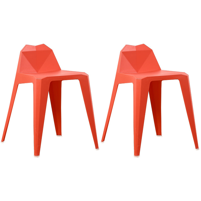 Chaise de salle à manger contemporaine à dossier solide, chaise de cuisine en plastique