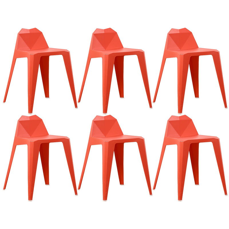 Chaise de salle à manger contemporaine à dossier solide, chaise de cuisine en plastique