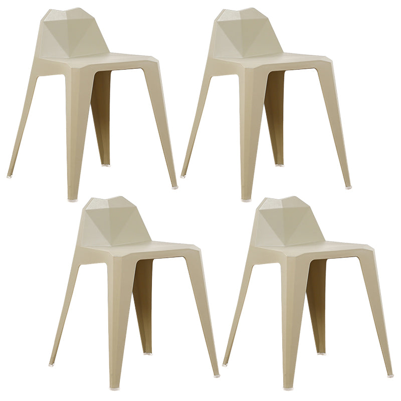 Chaise de salle à manger contemporaine à dossier solide, chaise de cuisine en plastique