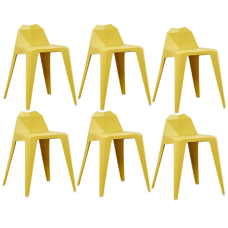 Chaise de salle à manger contemporaine à dossier solide, chaise de cuisine en plastique
