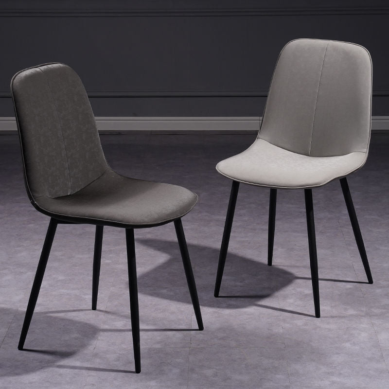 Chaise d'appoint de cuisine scandinave en cuir, finition mate, chaise de salle à manger à dossier solide