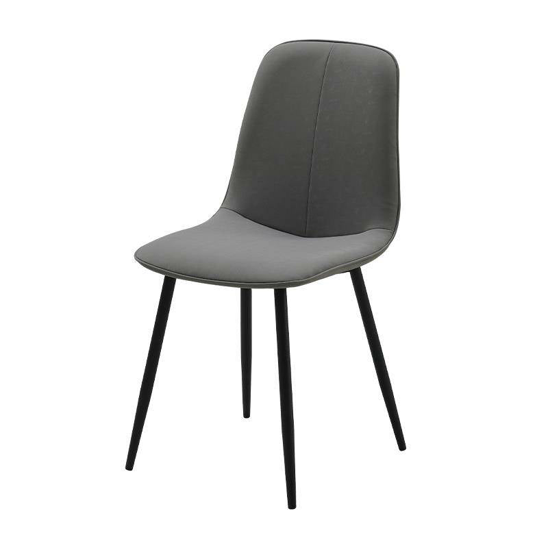 Chaise d'appoint de cuisine scandinave en cuir, finition mate, chaise de salle à manger à dossier solide