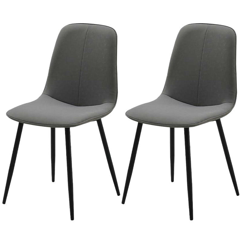 Chaise d'appoint de cuisine scandinave en cuir, finition mate, chaise de salle à manger à dossier solide