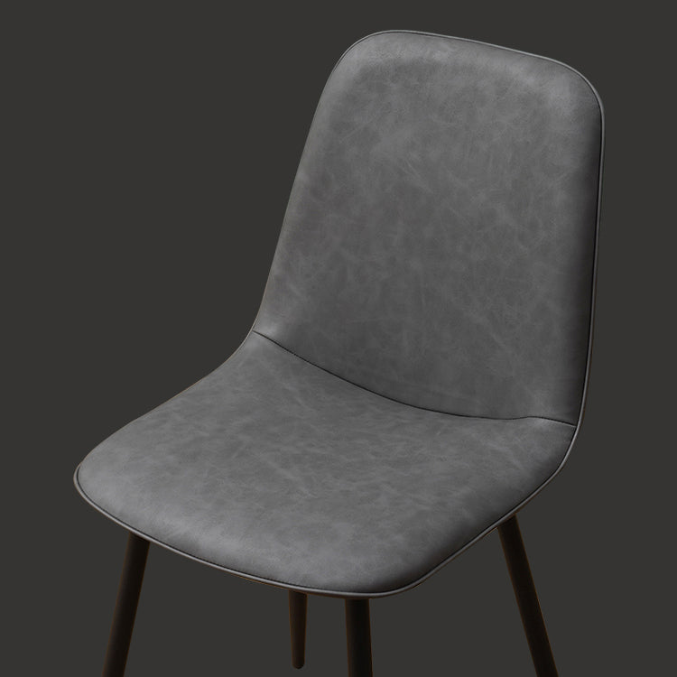 Chaise d'appoint de cuisine scandinave en cuir, finition mate, chaise de salle à manger à dossier solide
