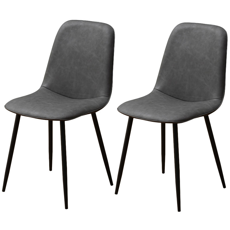 Chaise d'appoint de cuisine scandinave en cuir, finition mate, chaise de salle à manger à dossier solide
