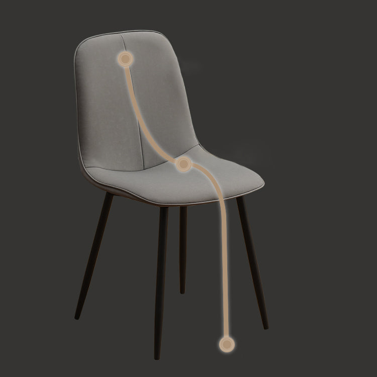 Chaise d'appoint de cuisine scandinave en cuir, finition mate, chaise de salle à manger à dossier solide