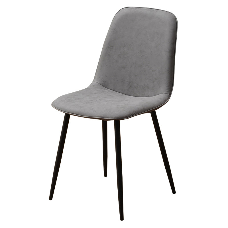 Chaise d'appoint de cuisine scandinave en cuir, finition mate, chaise de salle à manger à dossier solide