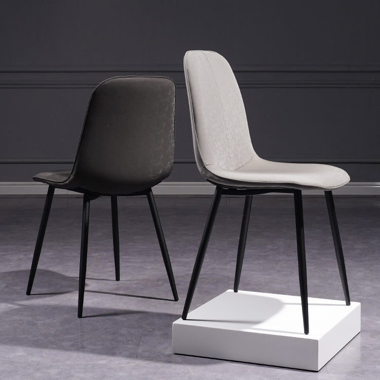 Chaise d'appoint de cuisine scandinave en cuir, finition mate, chaise de salle à manger à dossier solide