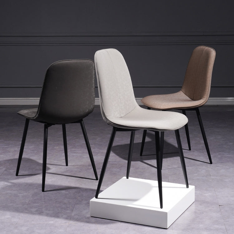 Chaise d'appoint de cuisine scandinave en cuir, finition mate, chaise de salle à manger à dossier solide