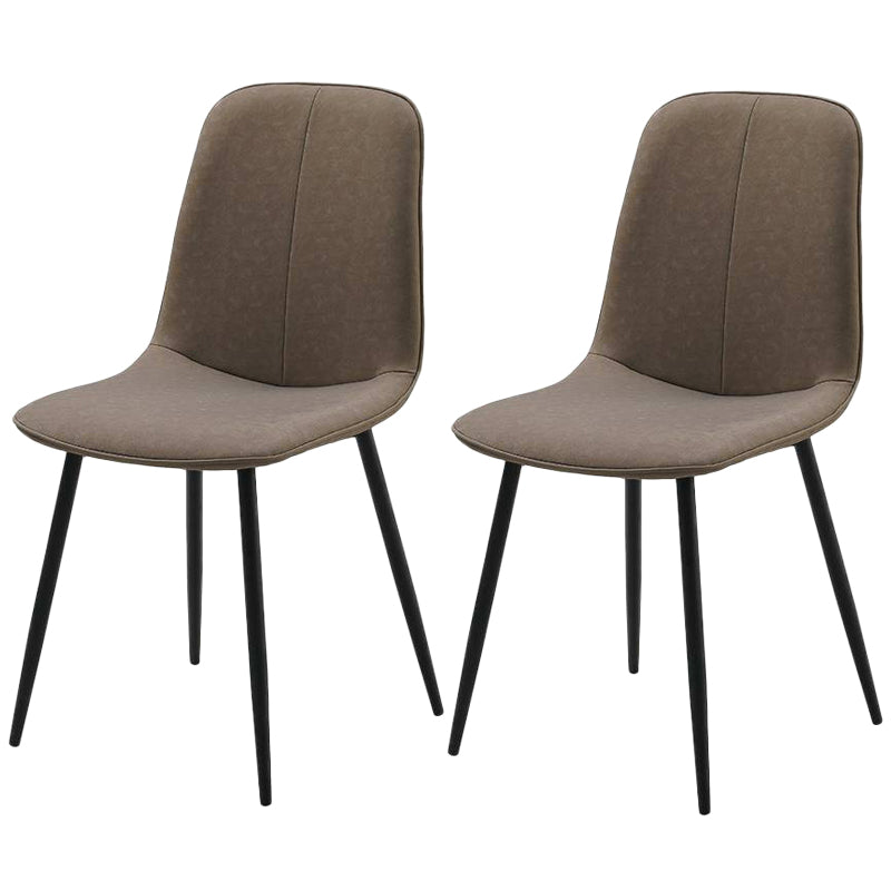 Chaise d'appoint de cuisine scandinave en cuir, finition mate, chaise de salle à manger à dossier solide