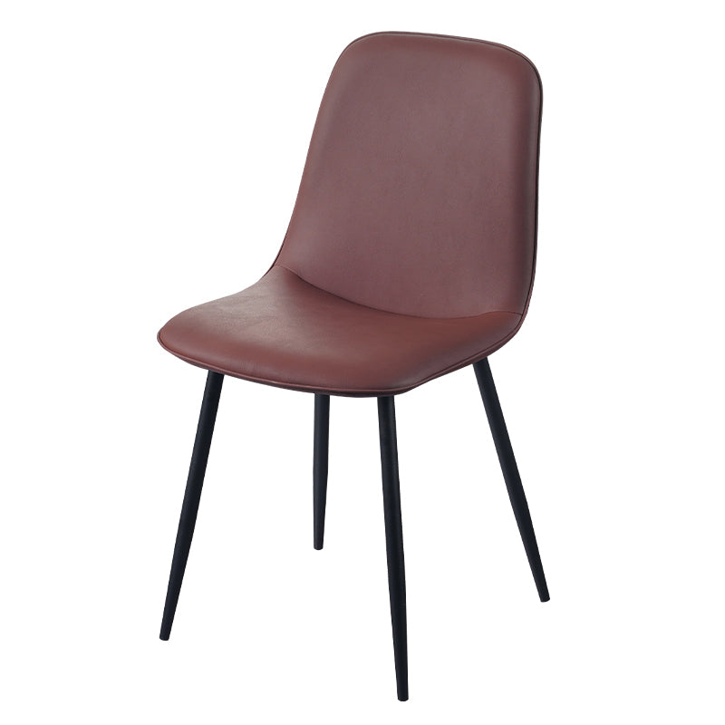 Chaise d'appoint de cuisine scandinave en cuir, finition mate, chaise de salle à manger à dossier solide
