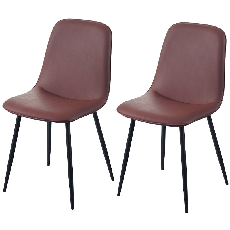 Chaise d'appoint de cuisine scandinave en cuir, finition mate, chaise de salle à manger à dossier solide