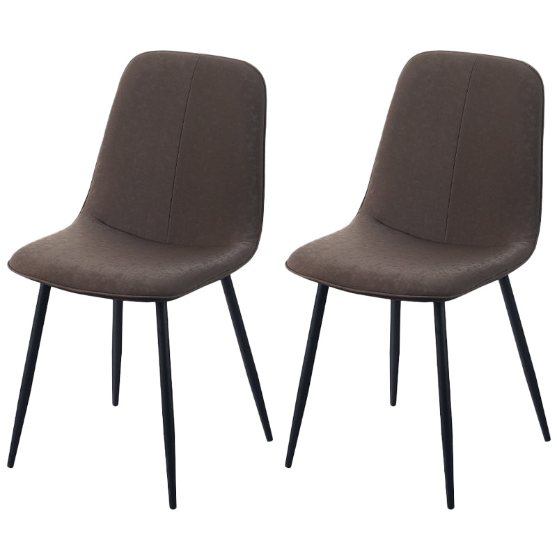 Chaise d'appoint de cuisine scandinave en cuir, finition mate, chaise de salle à manger à dossier solide