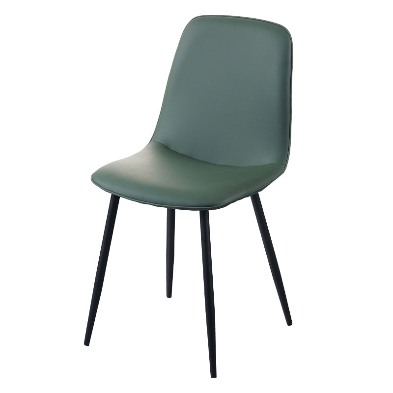 Chaise d'appoint de cuisine scandinave en cuir, finition mate, chaise de salle à manger à dossier solide