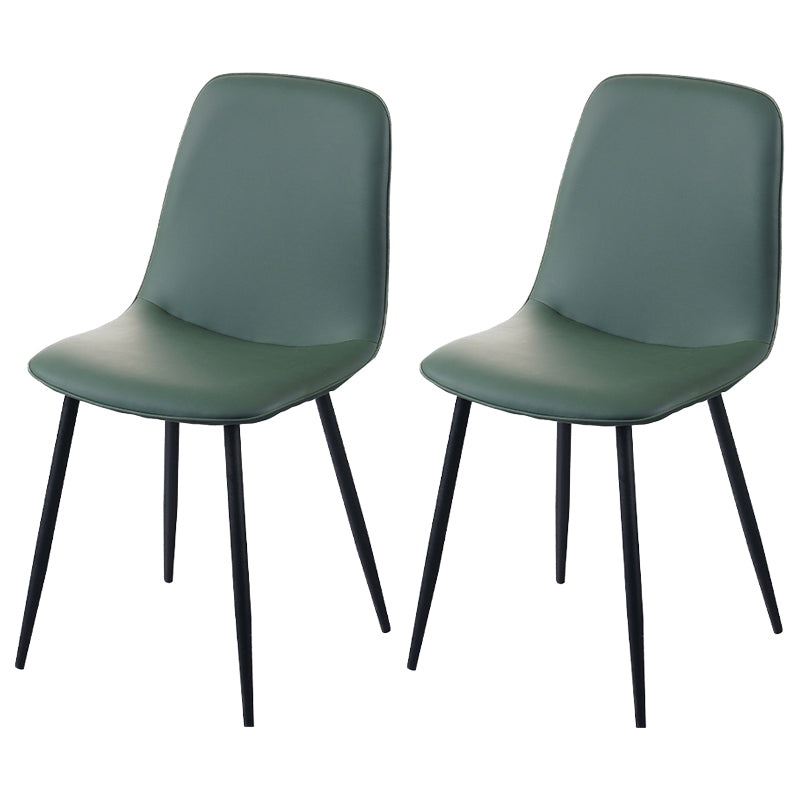 Chaise d'appoint de cuisine scandinave en cuir, finition mate, chaise de salle à manger à dossier solide