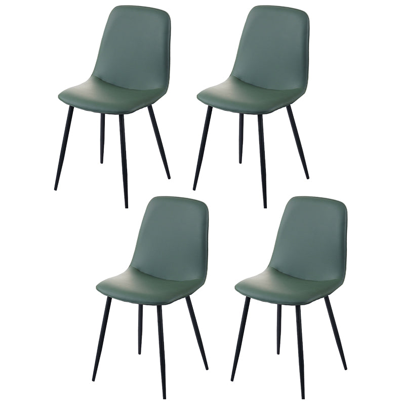 Chaise d'appoint de cuisine scandinave en cuir, finition mate, chaise de salle à manger à dossier solide