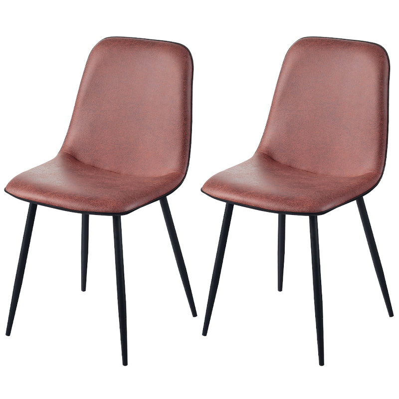Chaise d'appoint de cuisine scandinave en cuir, finition mate, chaise de salle à manger à dossier solide