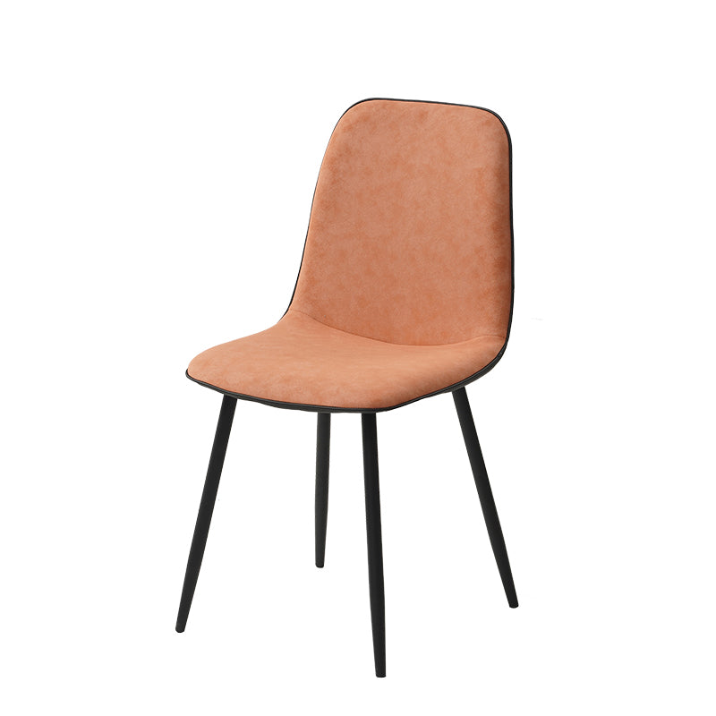 Chaise d'appoint de cuisine scandinave en cuir, finition mate, chaise de salle à manger à dossier solide
