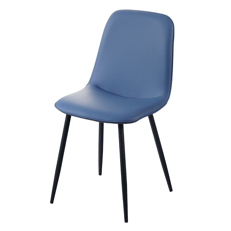 Chaise d'appoint de cuisine scandinave en cuir, finition mate, chaise de salle à manger à dossier solide