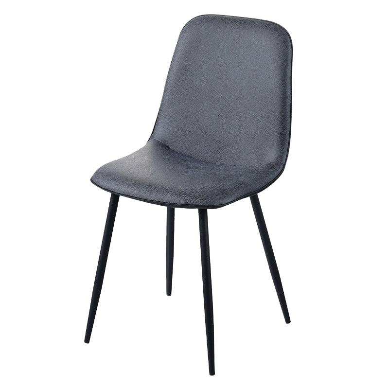 Chaise d'appoint de cuisine scandinave en cuir, finition mate, chaise de salle à manger à dossier solide