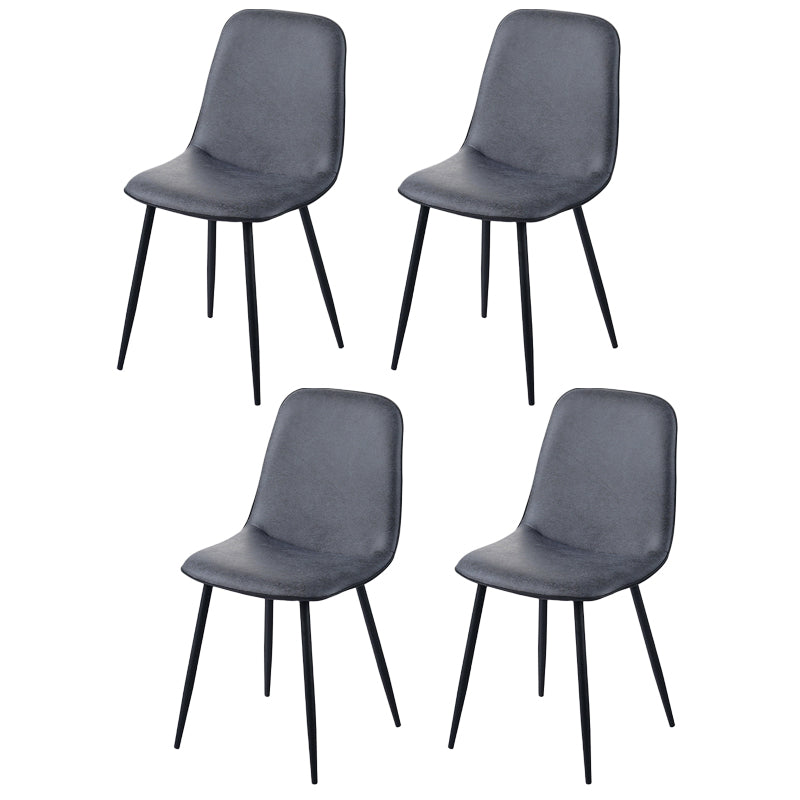 Chaise d'appoint de cuisine scandinave en cuir, finition mate, chaise de salle à manger à dossier solide