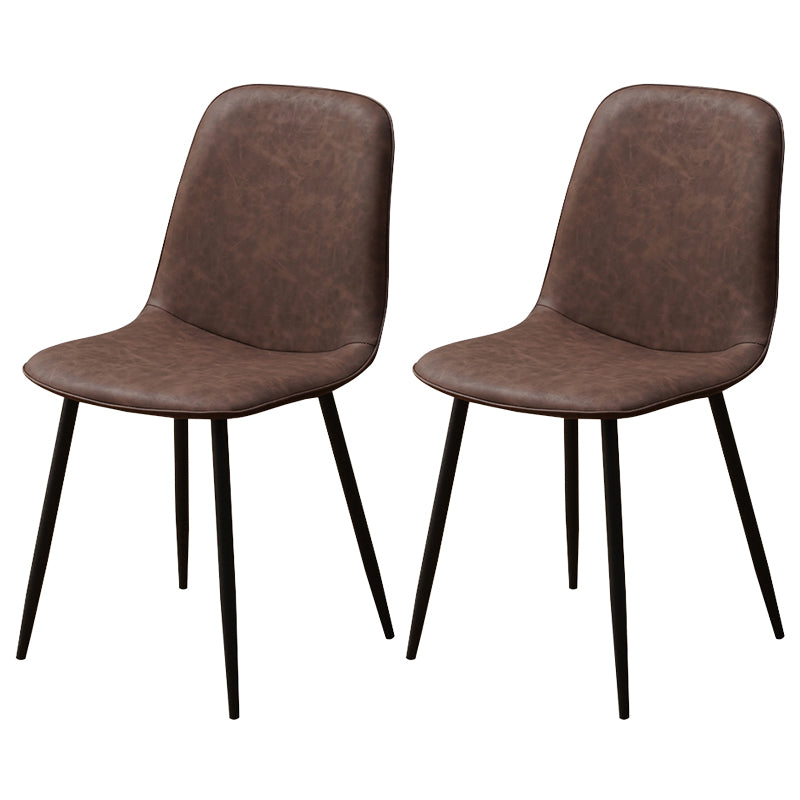Chaise d'appoint de cuisine scandinave en cuir, finition mate, chaise de salle à manger à dossier solide