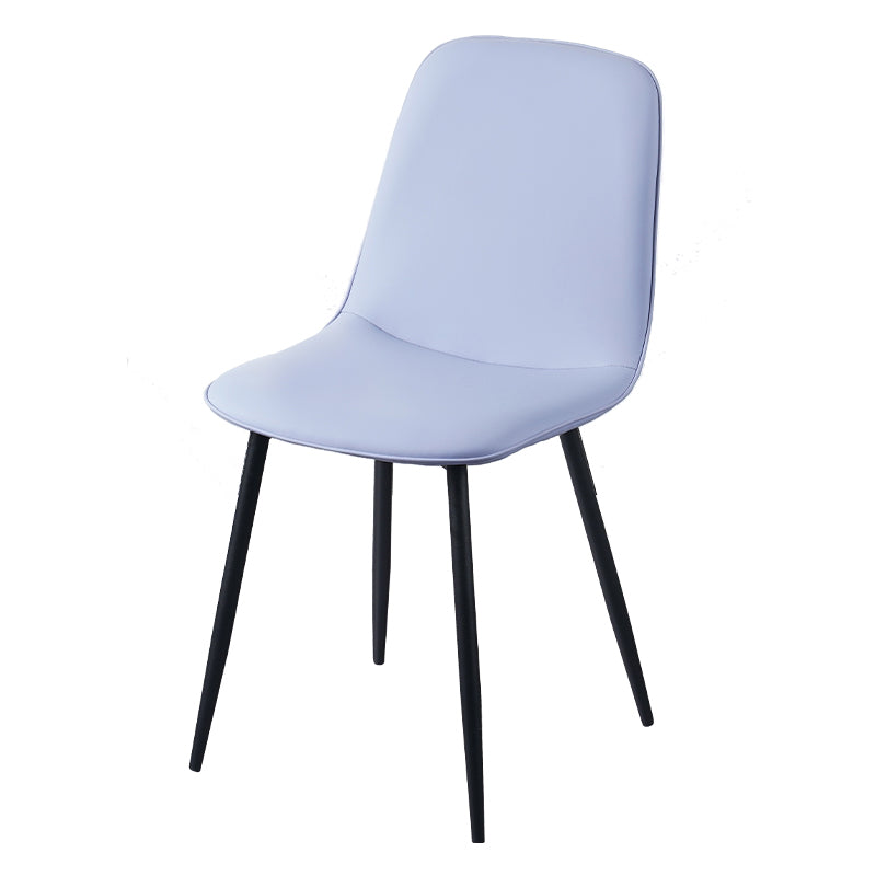 Chaise d'appoint de cuisine scandinave en cuir, finition mate, chaise de salle à manger à dossier solide