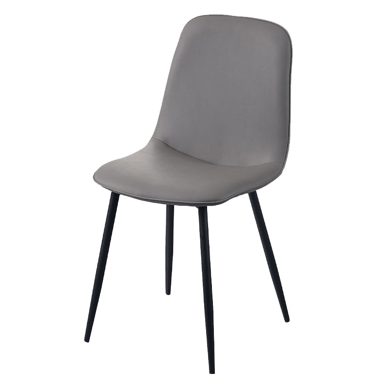 Chaise d'appoint de cuisine scandinave en cuir, finition mate, chaise de salle à manger à dossier solide