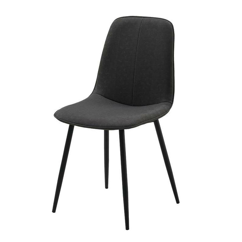 Chaise d'appoint de cuisine scandinave en cuir, finition mate, chaise de salle à manger à dossier solide