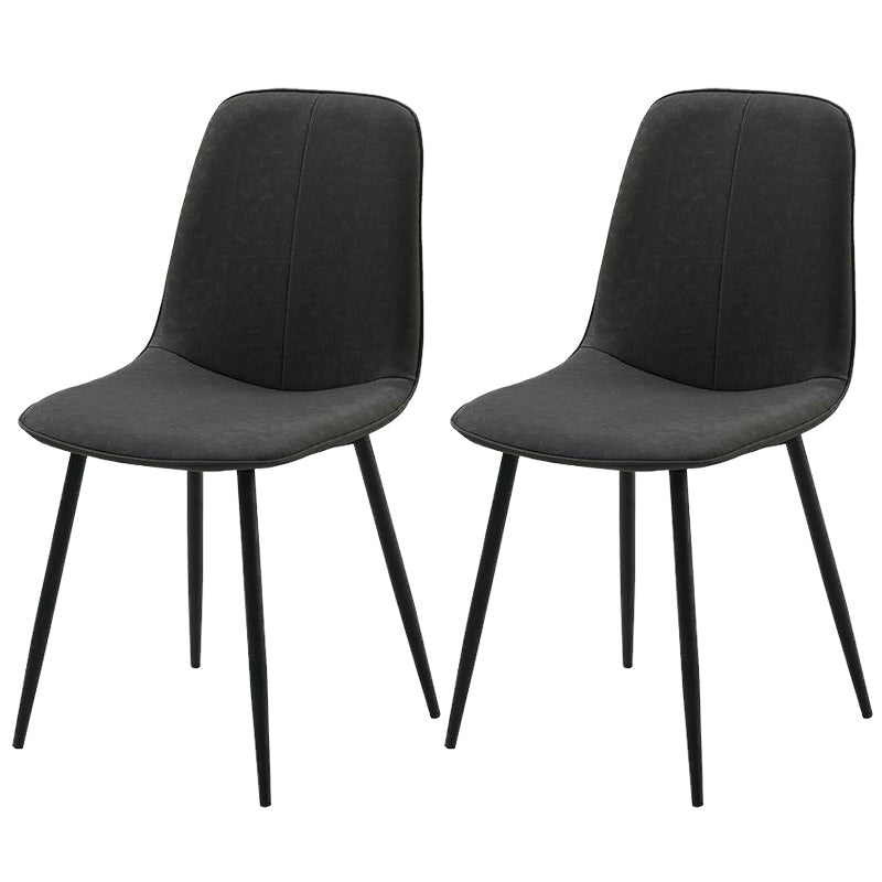 Chaise d'appoint de cuisine scandinave en cuir, finition mate, chaise de salle à manger à dossier solide