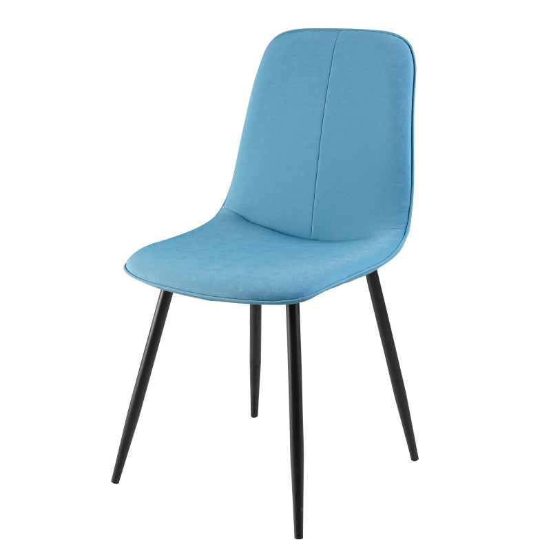 Chaise d'appoint de cuisine scandinave en cuir, finition mate, chaise de salle à manger à dossier solide
