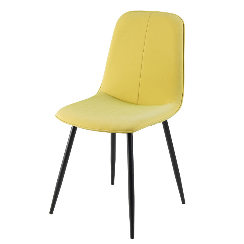 Chaise d'appoint de cuisine scandinave en cuir, finition mate, chaise de salle à manger à dossier solide
