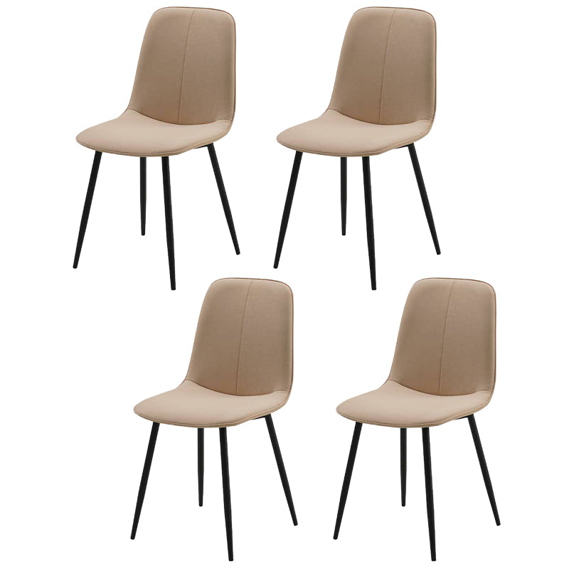 Chaise d'appoint de cuisine scandinave en cuir, finition mate, chaise de salle à manger à dossier solide