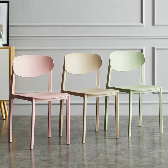 Minimalist Opening Back Dining Side Chair Kitchen Plastic Dining Side Chair