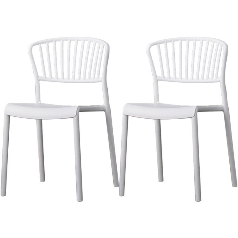 Chaise de salle à manger en plastique de Style nordique, chaise latérale à dossier à lattes pour usage domestique