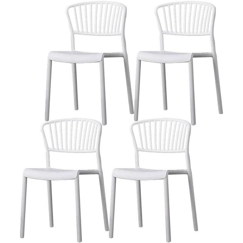 Chaise de salle à manger en plastique de Style nordique, chaise latérale à dossier à lattes pour usage domestique