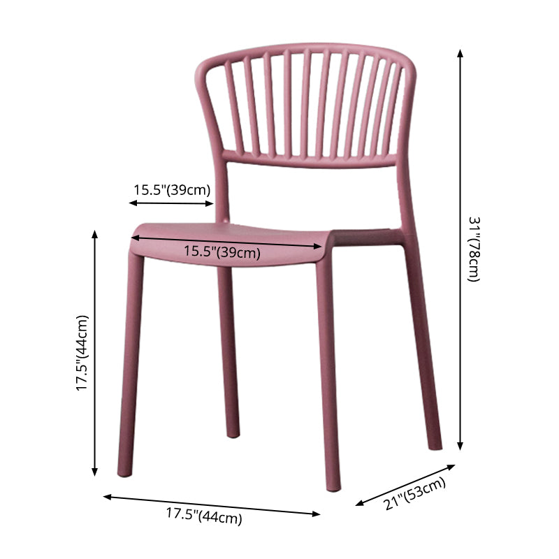 Chaise de salle à manger en plastique de Style nordique, chaise latérale à dossier à lattes pour usage domestique
