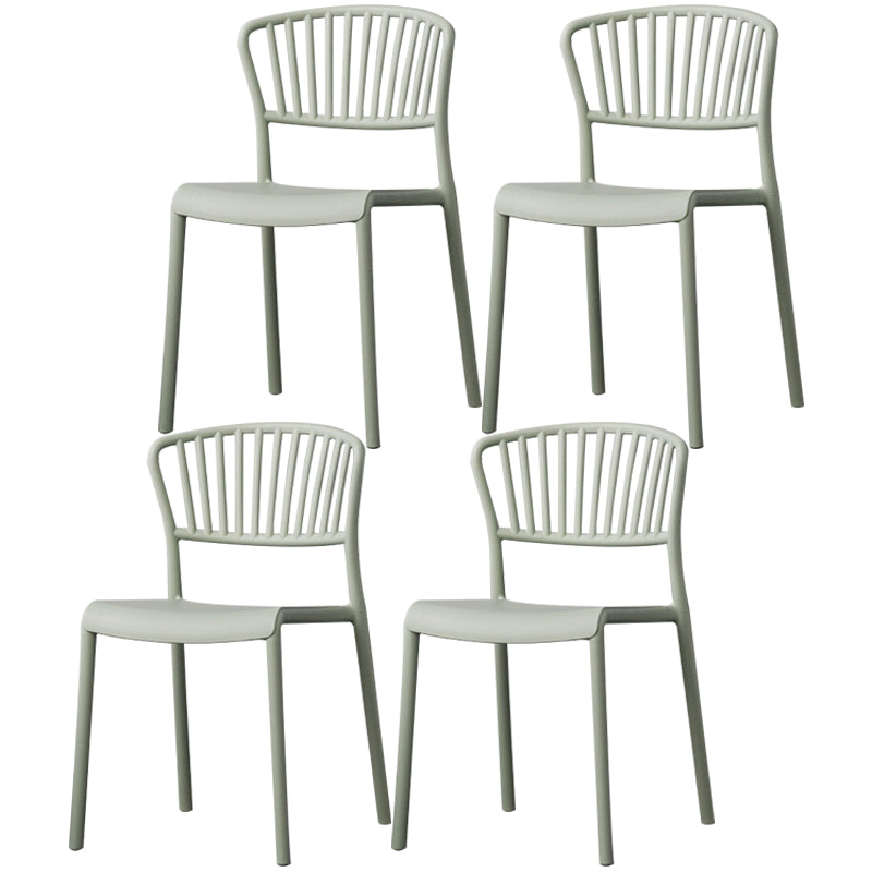 Chaise de salle à manger en plastique de Style nordique, chaise latérale à dossier à lattes pour usage domestique